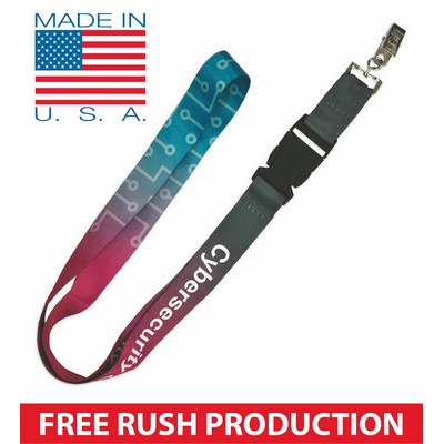 5/8" USA Full Color Lanyard - Rush Production