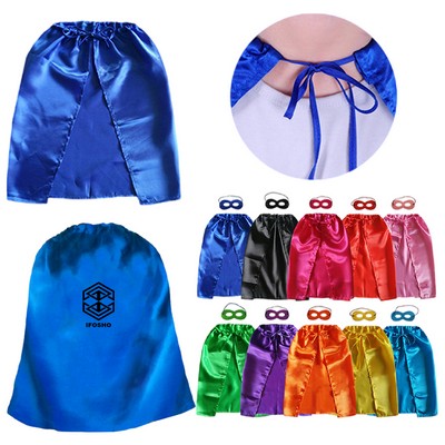 Children Costume Cape and Mask Set - Superhero Dress-Up Kit for Kids Parties and Events